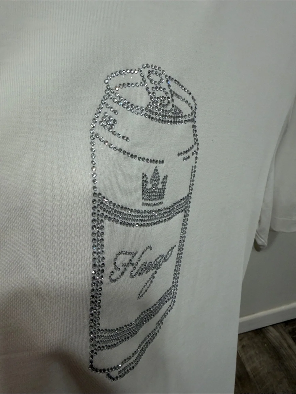 Rare limited edition Hugo White Crystal Logo Graphic Short Sleeve T-Shirt